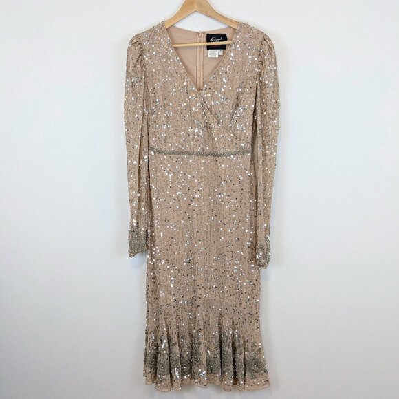 Mac Duggal 10740 Sequin Gown with Embellished Hemlin and Belt - Picture 2 of 16